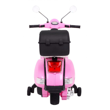 Skuter Vespa elektryczny dla dzieci Różowy + Kółka pomocnicze + Audio + Ekoskóra + EVA + Wolny Start